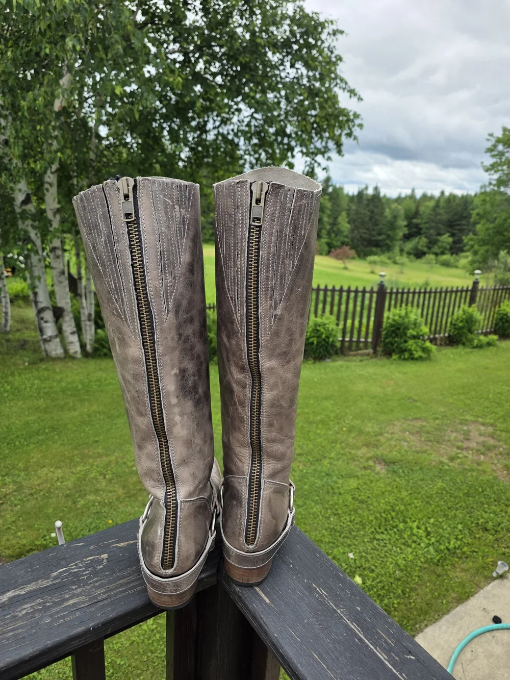 Freebird by Steven Distressed Tall Brown Harness Boots